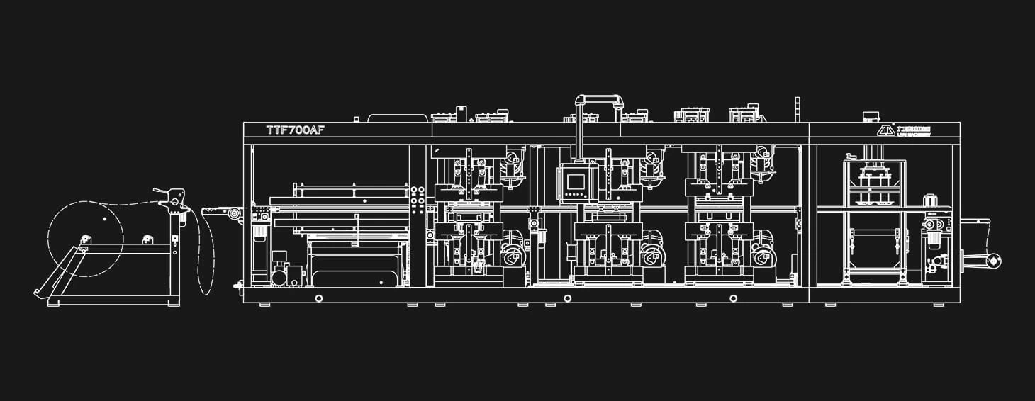 Machine de thermoformage de plastique à quatre stations