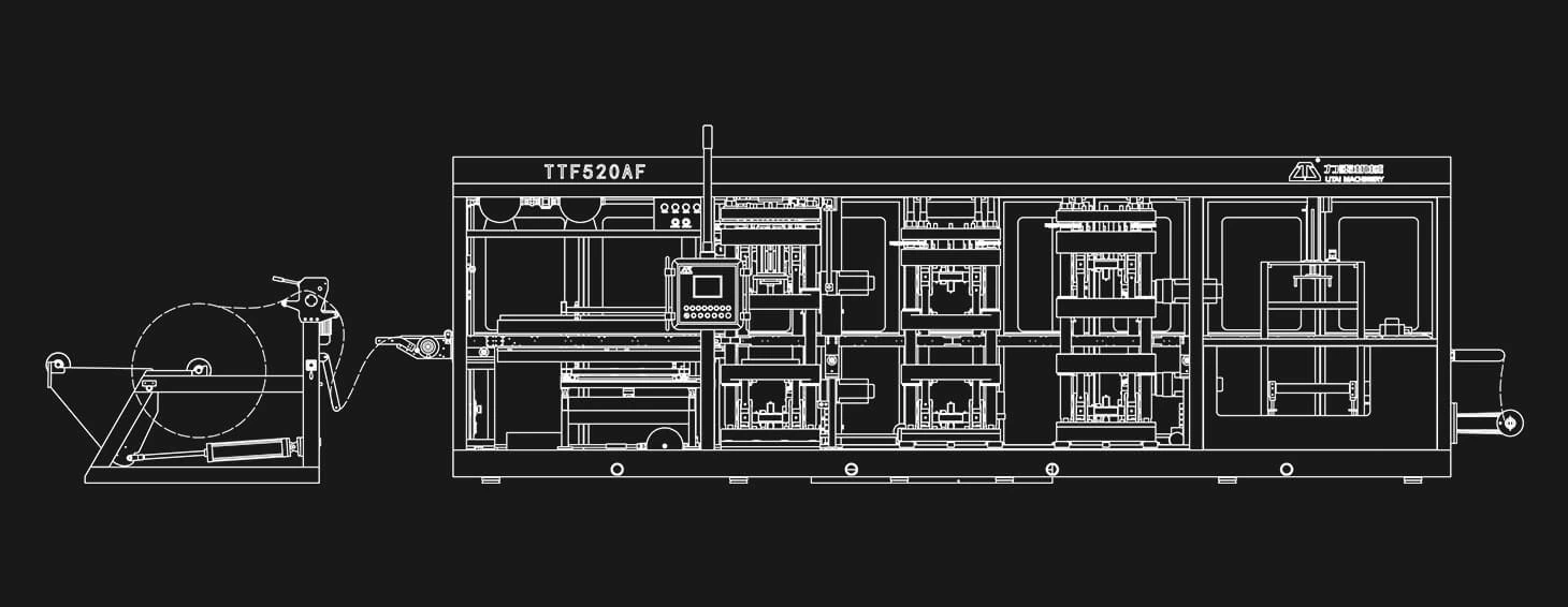 Machine de thermoformage de plastique à quatre stations