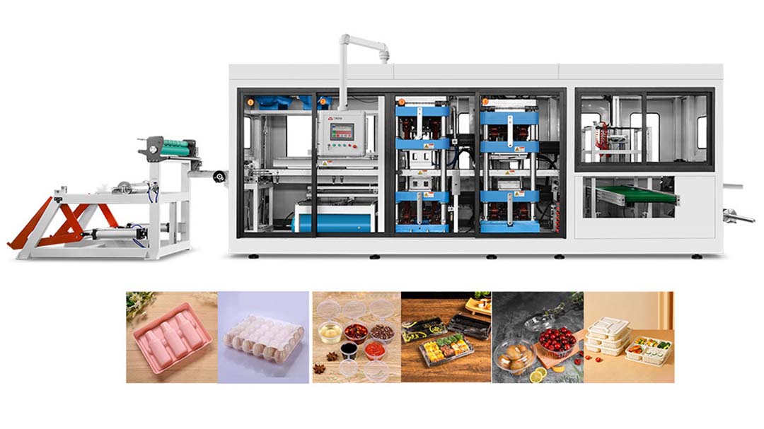 Fully automatic three-station plastic thermoforming machine 520A product introduction