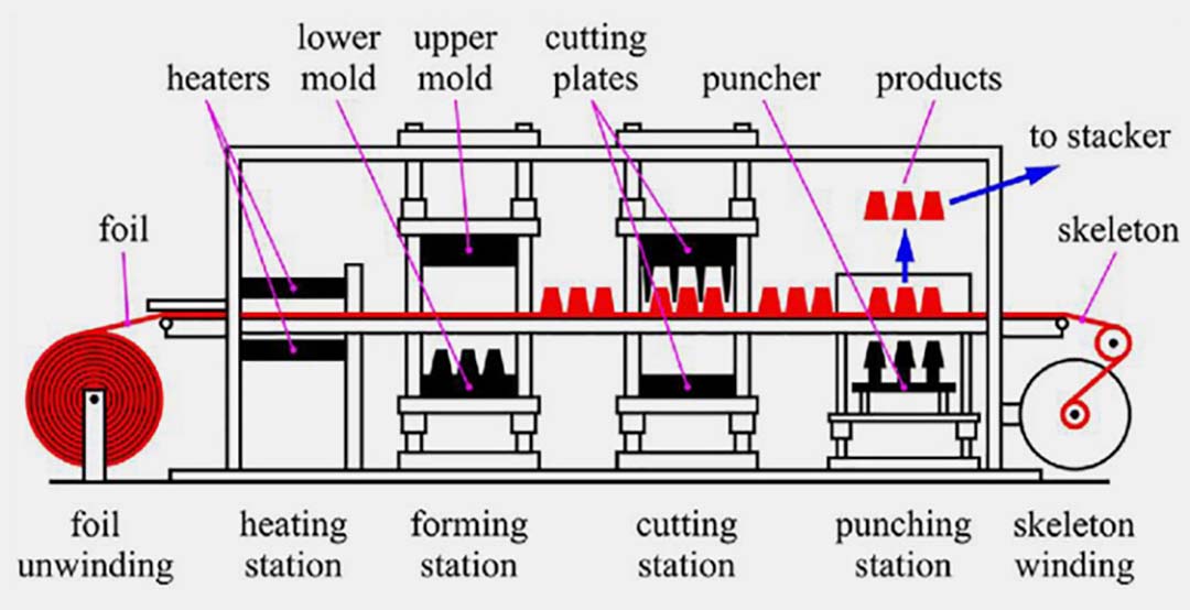 What is the connection and difference between thermoforming machines, injection molding machines and blister machines?