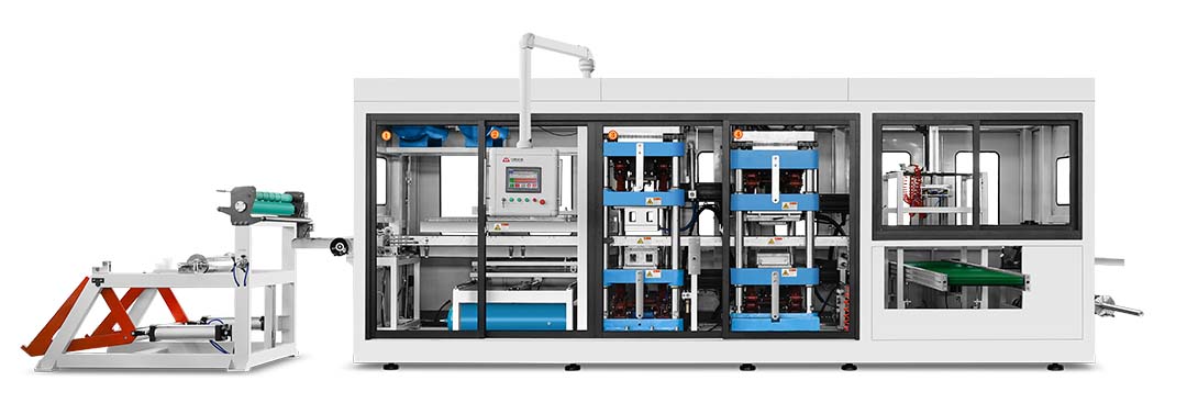 Plastic clamshell box thermoforming machine