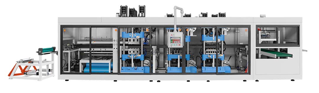 Coffee cup lid thermoforming machine